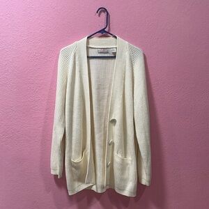 AMERICAN WEEKEND Women’s Cream knit Sweater Cardigan Size Small.